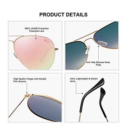 Image of Aviator Sunglasses for Men Women, Polarized Mirrored UV400 Lenses, Lightweight & Classic for Driving & Outdoors