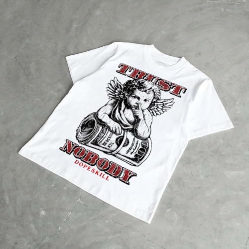 Image of DopeSkill Graphic Tee Streetwear Hip Hop Hypebeast Street Style Crew Neck Unisex T-Shirt Sneaker Colour Matching Shirts Angel