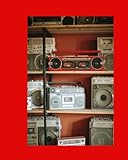  Vintage boombox lined notebook 8x10