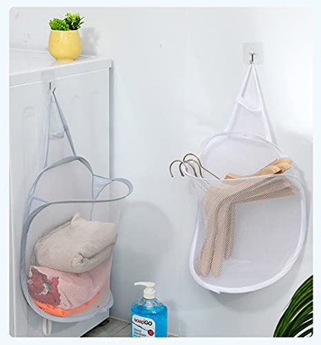 Simplized Hanging Popup Laundry Hamper, Foldable Pop-Up Mesh Hamper Dirty Clothes Basket With Carry Handles Easy To Open And Fold Flat For Storage(Gray) #TOP3