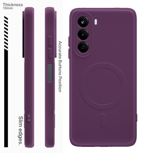 Image of Pikkme Back Cover for OnePlus Nord CE 6 Lite 5G Soft Matte Silicone Mag-Safe Design (Mag-Safe Not Support) Camera Protection | Slim Fit Bumper Cover (Purple)