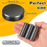 30 Stück Magnete für Magnettafel, 18 x 5mm Ferrit Magnete Stark Schwarz Kühlschrankmagnete, Magneten Rund für Whiteboard, Pinnwand, Tafelmagnete, Kühlschrank – Ansicht 2