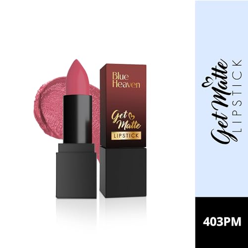 Image of Blue Heaven Get Matte Lipstick | Soft Matte Finish and Lightweight Formula | Intense Pigment | Long-Lasting Lipsticks For Women | 403PM | 4gm (Pack of 3)