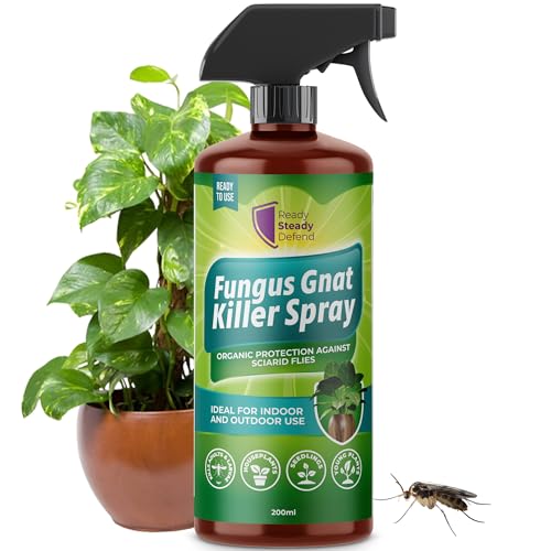 Fungus Gnat Killer Spray 200ml | Organic Protection Against Sciarid Flies | Effective for Houseplants Seedlings | Safe for Indoor & Outdoor Use | Targets Adults & Larvae | Eco-Friendly Formula
