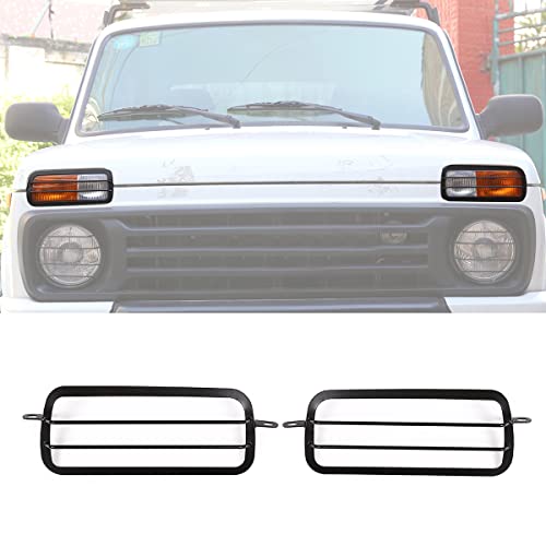 DIYUCAR Lot de 6 protections en alliage d'aluminium pour feux de brouillard avant et arrière - Pour décoration de voiture NIVA (2 feux de brouillard avant)