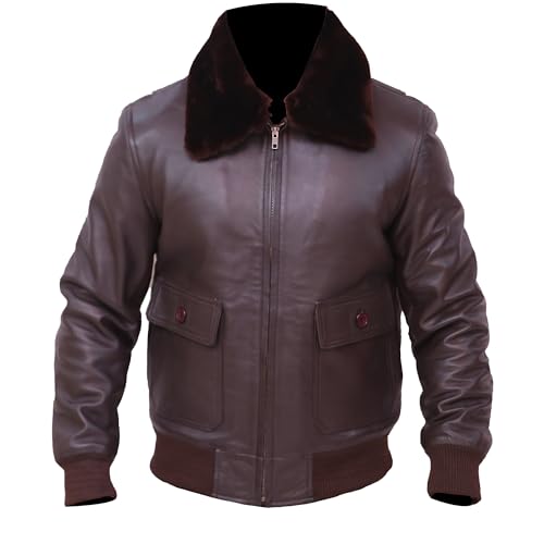 Image of Men Air Force WWII Leather Bomber Jacket - Brown Navy Real Sheepskin Leather Aviator Jacket - Pilot Jackets For Men (as1, alpha, x l, regular, regular, Brown)