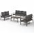 UDPATIO 4 Pieces Aluminum Patio Furniture Set, 7-Seat Outdoor Patio Furniture Set with 4" Water-Resistant Cushion & Coffee Table, Patio Conversation Sets for Porch, Deck, Garden, Dark Grey