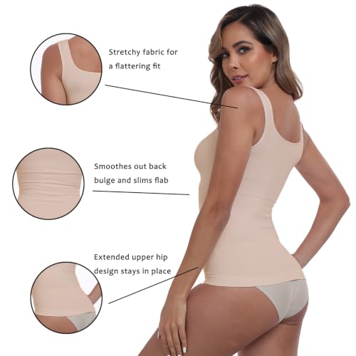 Image of YIOIOIO Womens Shapewear Tank Top Square Neck Tummy Control Compression