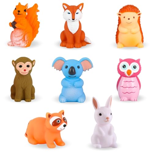 Image of XY-WQ Bath Toys No Hole, for Infants 6-12& Toddlers 1-3, No Hole Bathtub Toys (Animal C, 8 Pcs with Mesh Bag)