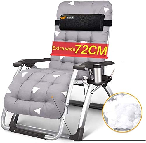 Chaise longue zéro gravité surdimensionnée à accoudoirs larges