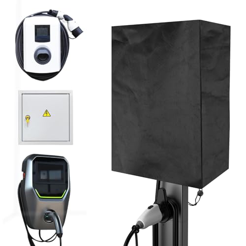 Wallbox Abdeckung Wallbox Wetterschutz Schutz Hülle Wandmontage Outdoor Schutzhülle Regenschutz Staub & UV für EV-ladegerät aus Oxford-Stoff für e-Auto-ladestation Säule (Schwarz, 70 x 35 x 25cm)