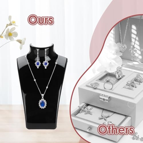Support pour collier et bague en buste mannequin noir valorisant vos bijoux - 6