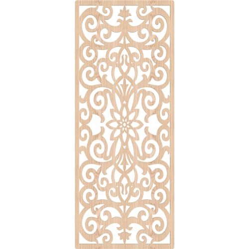Image of Buel Decorative Pierced Fretwork Wood Wall Panels, 23 3 /8 inchW x 59 3 /8 inchH x 3 /8 inchT, Red Oak