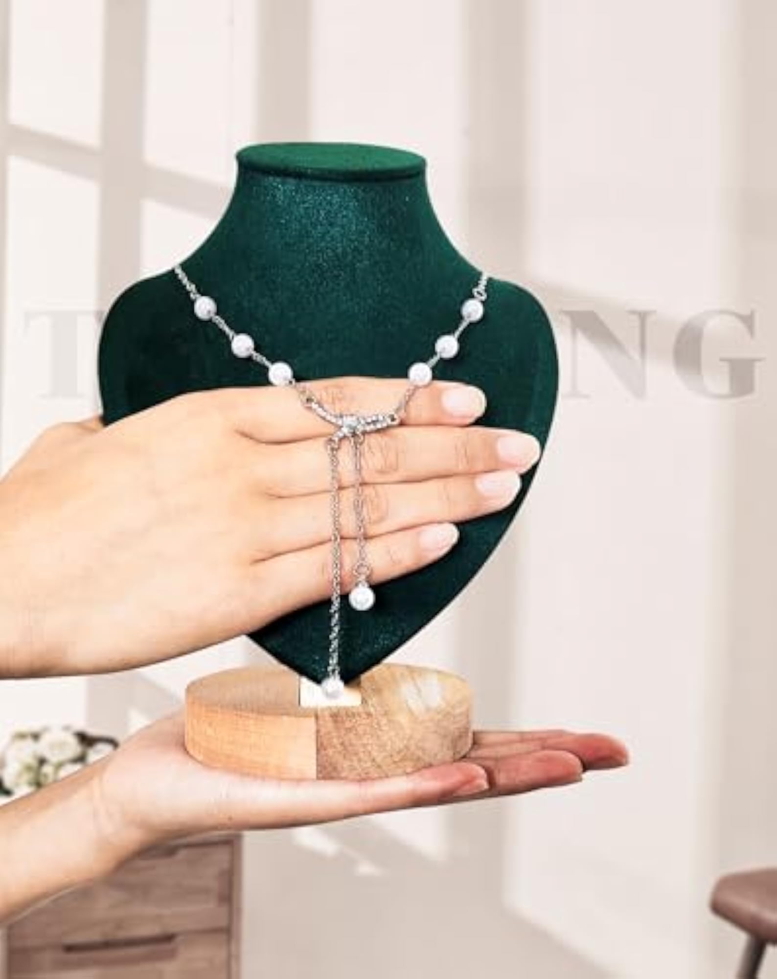 Velvet Necklace Display Stand Jewelry Bust