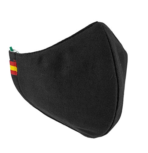 Piel Cabrera Mascarilla Negra Bandera España