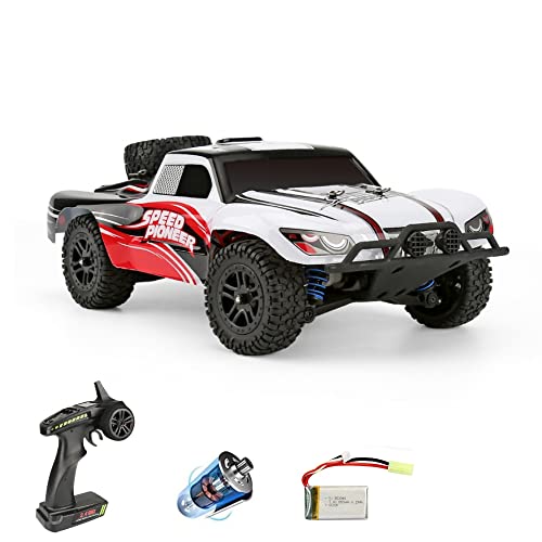 FUNTECH RC Cars for Kids, All Terrain 1:18 Scale Remote Control Car, 2.4GHz High-Speed Electric Vehicle Remote Control Truck, 4WD RC Monster Truck for Boys and Adults (White)