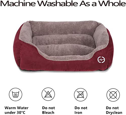 Image of SITSNOOZE Reversible Orthopedic Donut Dog Bed Large Size for Pets 10 to 20 kg Washable Cotton Sofa for Labrador, German Shepherd and Golden Retriever (Red & Brown, L)