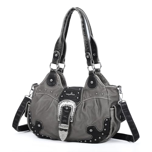 Image of Angel Kiss Hobo Bags for Women Vegan Leather Purses and Handbags Ladies Chic Shoulder Bags Crossbody Purses with Metal Studs