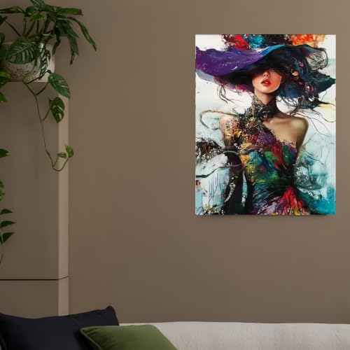 Image of HASTHIP Paint by Numbers Kit for Adults Beginner DIY Romantic Lady Canvas