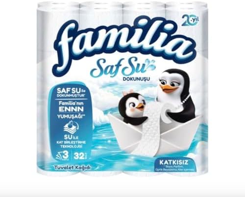 FAMILIA Saf Su Dokunuşu Tuvalet Kağıdı 32 Rulo x 3 Adet — Amazon ürün görseli