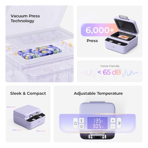 Image of HTVRONT Phone Case Heat Press Machine - Phone Case Auto Heat Press with 3D Vacuum Heat, Precise Temperature Sublimation Phone Case Press Machine for Badges, Coaster (Compatible with iPhone & Android)