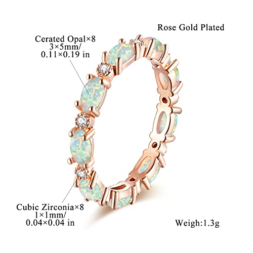 CiNily Gold Rings 14K Gold Plated Created Opal Rings for Women Engagement | Wedding | Eternity Bands Cubic Zirconia Promise Rings for Her Diamond Accents Ring Size 6-10.53