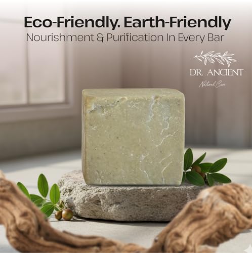 Image of Dr.Ancient Clay Soap Bar, Organic Soap Bars Handcrafted the Traditional Way, Natural Chemical-Free, Vegan, Used for Face Wash, Body Wash, Hand Cleansing and Skin Care, Gentle Exfoliating Cleanser