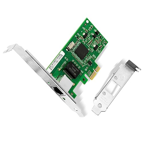 Gigabit Network Card, 10/100/1000Mbps Single Ports RJ45 Copper Ethernet Adapter, con Intel 82573 Chip, PCI-Express X1 NIC compatible con Windows Server/Freebsd/VMware miniatura 1