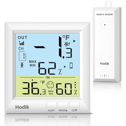 Wireless Freezer Thermometer with Alarm Refrigerator Thermometer, Fridge Freezer Alarm Thermometer Digital with 3 Adjustable Backlight and 330FT Remote Range for Kitchen Home Restaurant (One Sensor)