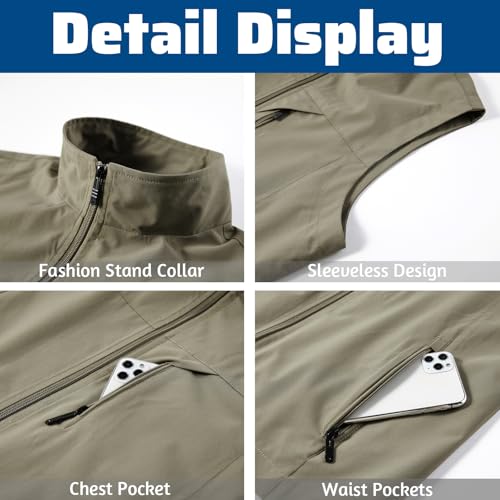 Chaleco de trabajo ligero multibolsillos para caza y trekking 5