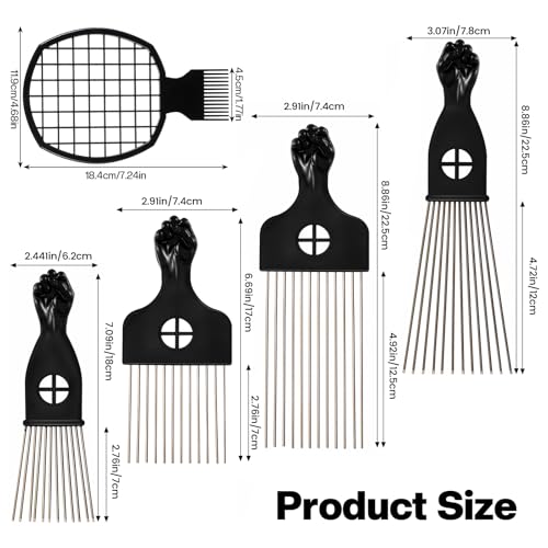 Set de 5 Peines Afro para Hombres y Mujeres miniatura 2