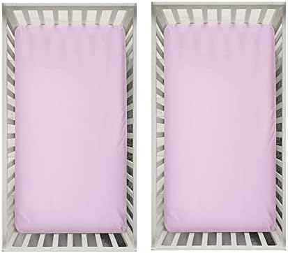 Dudu N Girlie Fitted Sheet Next to Me Crib 51 x 85 - Chicco Nexttome Crib Sheets 2 Pack Hypoallergenic Baby Cot Sheets Bedding Elasticated Breathable Easy Care (Pack of 2, Pink)