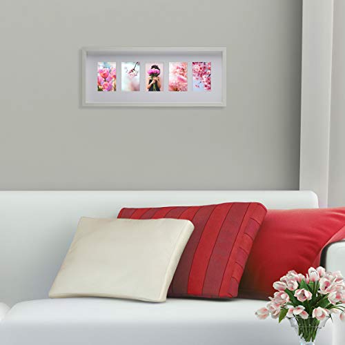 Mikasa 5 Opening Mdf Wall Collage, 27X11-Inch, White #TOP4