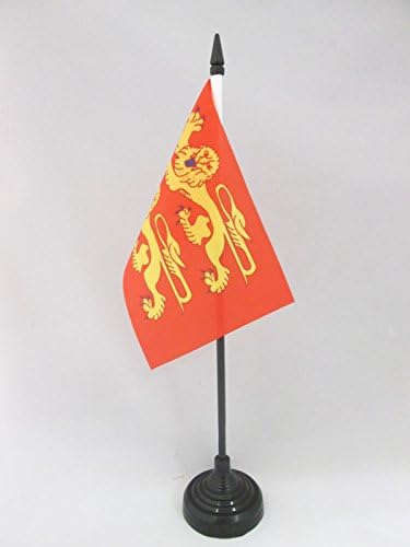 AZ FLAG, Lower Normandy Table Flag 4'' x 6'', French region of Basse-Normandie Office Mini Banner 100% Polyester 15 x 10 cm