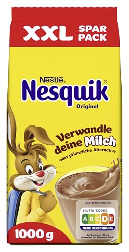 Nestlé Nesquik Original kakaohaltiges Getränkepulver, ideal für Milchshakes & heiße Getränke, 1er Pack (1 x 1kg)