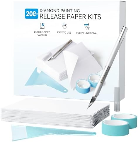 ARTDOT 200-Piece Double-Sided Non-Stick Release Paper for Diamond Painting Kits, 15x10 cm Thickened Cover Replacement Paper as Diamond Art Accessories and Tools