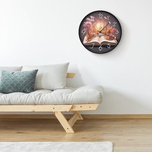 Horloge murale blanche de 25,4 cm silencieuse et moderne à piles