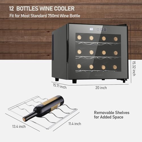JINJUNYE 12 Bottle Wine Cooler Refrigerator