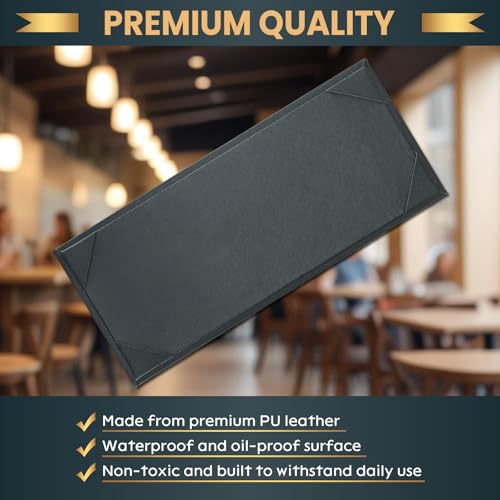 10 pack 1 view menu holder menu covers 42534 x 1134  10 pack black leather menu sleeves book style for restaurant coffee bars wine list 1 view 10 pack