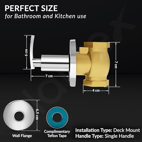 Image of Plantex 25 Mm Pure Brass Toilet Flush Valve With Teflon Tape & Wall Flange For Commercial & Residential Use-7 Year Warranty By (COL-1020-Chrome)