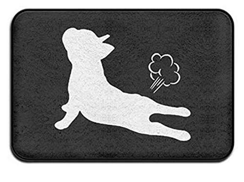 CoolsomeJiesMats French Bulldog Yoga Exhale Non-Slip Doormat Funny Rubber Door Rug Bath Mat All Weather Absorbent for Entrance Way Outdoors,Farmhouse,Living Room Etc