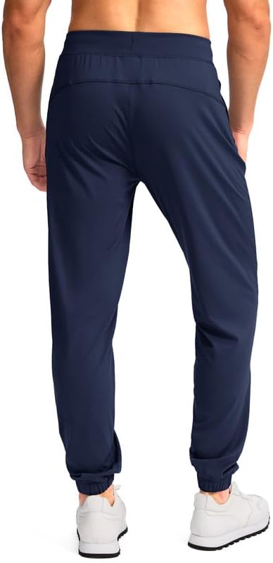 Soothfeel Men's Joggers with Zipper Pockets Golf Joggers Lightweight Sweatpants Athletic Workout Pants for Men Track 30" (Navy, XL) - Image 2