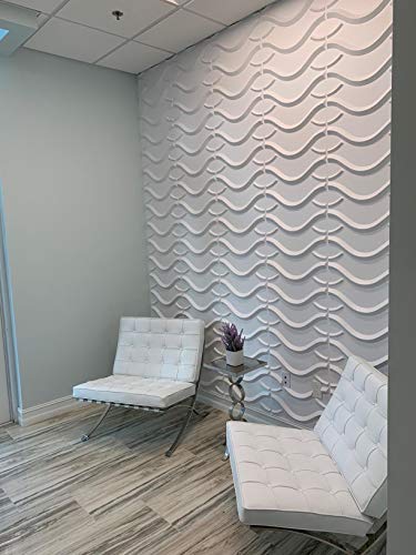 Art3D 15+ Patterns Decorative 3D Wall Panels In Modern Wall Design, 19.7"X19.7" Matt White (12 Pack) #TOP7