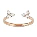 Womens Sterling Silver Rings Open Cluster Ring 18K Rose Gold Plated