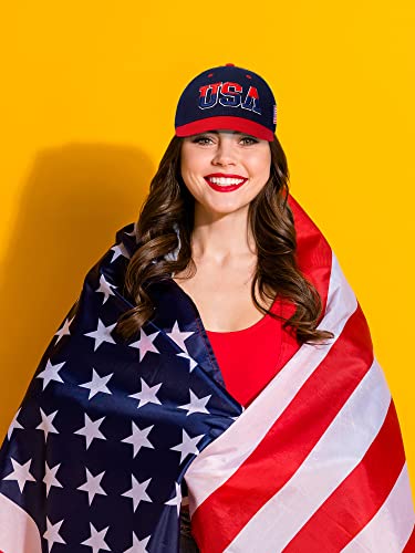 Image of 2 Pcs American Flag Hat Patriotic Baseball Caps USA Trucker Hats 4th of July Veteran Military for Men