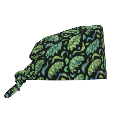Image of Working Cap Scrub Cap with Sweatband Adjustable Unisex Women Tie Back Hat Nurse Surgical Caps