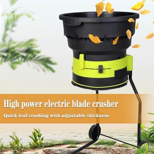Electric Leaf Mulcher & Wood Chipper Shredder | 8000 RPM, 17:1 Reduction Ratio | 55 Gal/Min | Adjustable for Leaves, Branches & Grass | Includes Leaf Scoop & Spade, 30m Power Cord