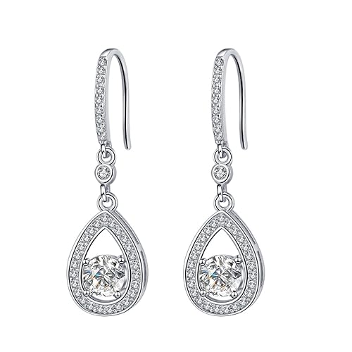 Boucles d'oreilles moissanite haut de gamme en argent VVS1