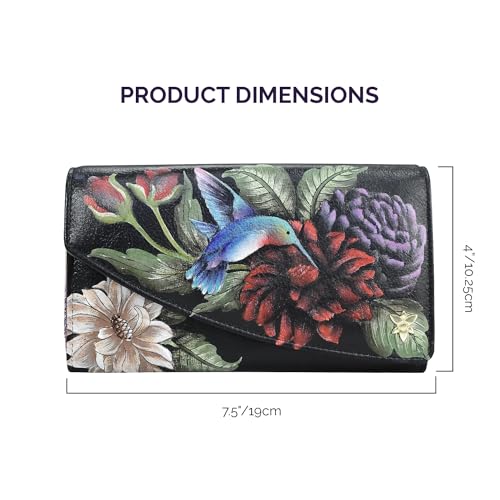 Anuschka Women’s Original Hand-Painted Leather RFID Blocking Accordion Flap Wallet 6