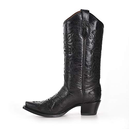 Image of Corral Boots Womens Embroidered Snip Toe Casual Boots Mid Calf Mid Heel 2-3 inch
